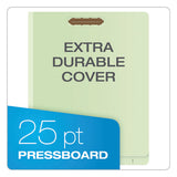 End Tab Classification Folders, 1 Divider, Letter Size, Pale Green, 10-box