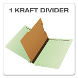 End Tab Classification Folders, 1 Divider, Letter Size, Pale Green, 10-box