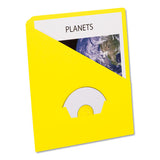 Slash Pocket Project Folders, 3-hole Punched, Straight Tab, Letter Size, Yellow, 25-pack