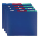 Poly Top Tab File Guides, 1-3-cut Top Tab, January To December, 8.5 X 11, Assorted Colors, 12-set