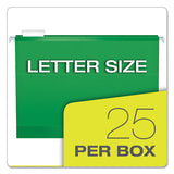 Colored Reinforced Hanging Folders, Letter Size, 1-5-cut Tab, Bright Green, 25-box