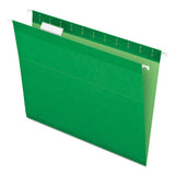 Colored Reinforced Hanging Folders, Letter Size, 1-5-cut Tab, Bright Green, 25-box
