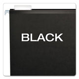 Colored Reinforced Hanging Folders, Letter Size, 1-5-cut Tab, Black, 25-box