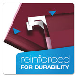 Colored Reinforced Hanging Folders, Letter Size, 1-5-cut Tab, Burgundy, 25-box