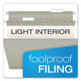Colored Reinforced Hanging Folders, Letter Size, 1-5-cut Tab, Gray, 25-box