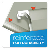 Colored Reinforced Hanging Folders, Letter Size, 1-5-cut Tab, Gray, 25-box