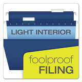 Colored Reinforced Hanging Folders, Letter Size, 1-5-cut Tab, Navy, 25-box
