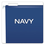 Colored Reinforced Hanging Folders, Letter Size, 1-5-cut Tab, Navy, 25-box