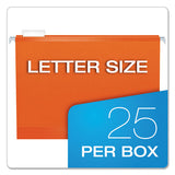 Colored Reinforced Hanging Folders, Letter Size, 1-5-cut Tab, Orange, 25-box
