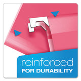 Colored Reinforced Hanging Folders, Letter Size, 1-5-cut Tab, Pink, 25-box