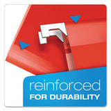 Colored Reinforced Hanging Folders, Letter Size, 1-5-cut Tab, Red, 25-box