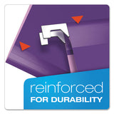 Colored Reinforced Hanging Folders, Letter Size, 1-5-cut Tab, Violet, 25-box