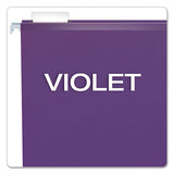 Colored Reinforced Hanging Folders, Letter Size, 1-5-cut Tab, Violet, 25-box