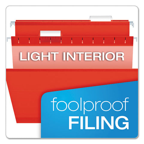 Colored Reinforced Hanging Folders, Legal Size, 1-5-cut Tab, Assorted, 25-box