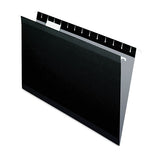 Colored Reinforced Hanging Folders, Legal Size, 1-5-cut Tab, Black, 25-box