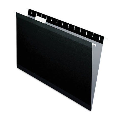 Colored Reinforced Hanging Folders, Legal Size, 1-5-cut Tab, Black, 25-box