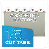 Colored Reinforced Hanging Folders, Legal Size, 1-5-cut Tab, Gray, 25-box