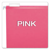 Colored Reinforced Hanging Folders, Legal Size, 1-5-cut Tab, Pink, 25-box