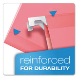 Colored Reinforced Hanging Folders, Legal Size, 1-5-cut Tab, Pink, 25-box