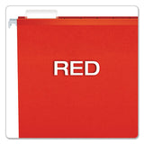 Colored Reinforced Hanging Folders, Legal Size, 1-5-cut Tab, Red, 25-box