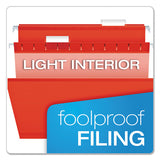 Colored Reinforced Hanging Folders, Legal Size, 1-5-cut Tab, Red, 25-box