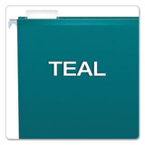 Colored Reinforced Hanging Folders, Legal Size, 1-5-cut Tab, Teal, 25-box