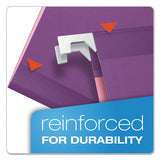 Colored Reinforced Hanging Folders, Legal Size, 1-5-cut Tab, Violet, 25-box