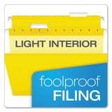 Colored Reinforced Hanging Folders, Legal Size, 1-5-cut Tab, Yellow, 25-box