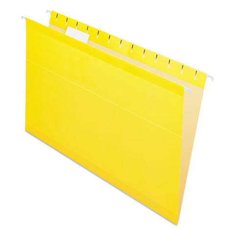 Colored Reinforced Hanging Folders, Legal Size, 1-5-cut Tab, Yellow, 25-box