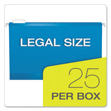 Extra Capacity Reinforced Hanging File Folders With Box Bottom, Legal Size, 1-5-cut Tab, Assorted, 25-box