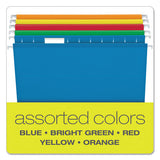 Extra Capacity Reinforced Hanging File Folders With Box Bottom, Legal Size, 1-5-cut Tab, Assorted, 25-box
