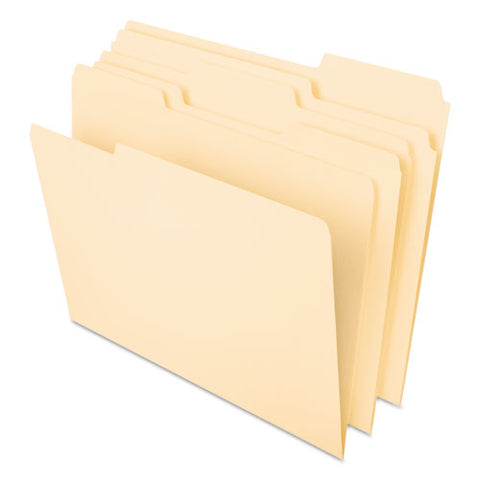 Interior File Folders, 1-3-cut Tabs, Letter Size, Manila, 100-box