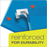 Ready-tab Colored Reinforced Hanging Folders, Letter Size, 1-5-cut Tab, Blue, 25-box