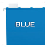 Ready-tab Colored Reinforced Hanging Folders, Letter Size, 1-5-cut Tab, Blue, 25-box