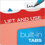 Ready-tab Colored Reinforced Hanging Folders, Letter Size, 1-5-cut Tab, Red, 25-box