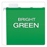 Ready-tab Colored Reinforced Hanging Folders, Letter Size, 1-5-cut Tab, Bright Green, 25-box