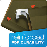 Ready-tab Extra Capacity Reinforced Colored Hanging Folders, Letter Size, 1-5-cut Tab, Standard Green, 20-box