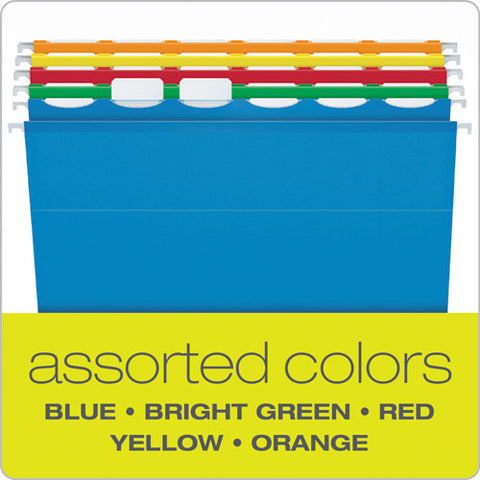 Ready-tab Extra Capacity Reinforced Colored Hanging Folders, Legal Size, 1-6-cut Tab, Assorted, 20-box