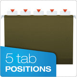 Ready-tab Extra Capacity Reinforced Colored Hanging Folders, Legal Size, 1-6-cut Tab, Standard Green, 20-box
