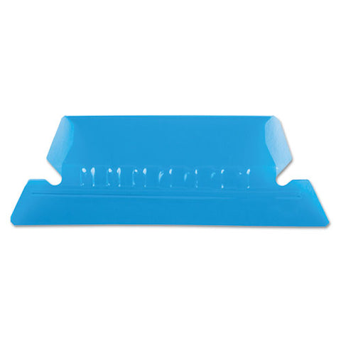 Transparent Colored Tabs For Hanging File Folders, 1-5-cut Tabs, Blue, 2" Wide, 25-pack