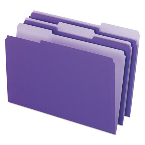 Interior File Folders, 1-3-cut Tabs, Legal Size, Violet, 100-box