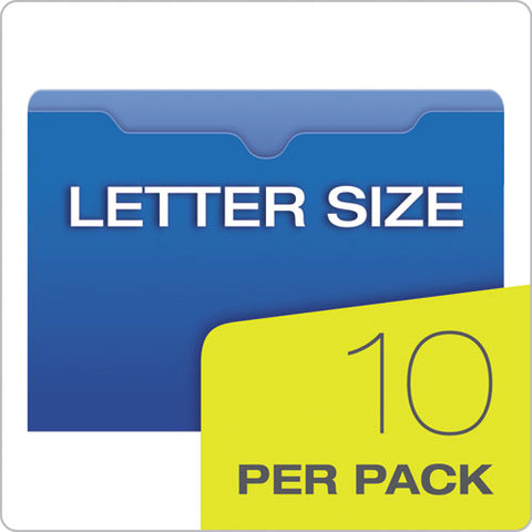 Poly File Jackets, Straight Tab, Letter Size, Assorted Colors, 10-pack