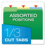 Double Stuff File Folders, 1-3-cut Tabs, Letter Size, Assorted, 50-pack