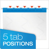 Poly Hanging Folders, Letter Size, 1-5-cut Tab, Assorted, 25-box