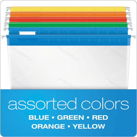 Poly Hanging Folders, Letter Size, 1-5-cut Tab, Assorted, 25-box