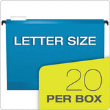 Surehook Hanging Folders, Letter Size, 1-5-cut Tab, Assorted, 20-box