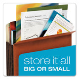 File Pocket W- Tyvek, 5.25" Expansion, Letter Size, Redrope, 10-box