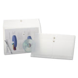 Poly String And Button Envelope, String And Button Closure, 8.5 X 14, Clear, 3-pack