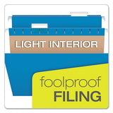 Colored Hanging Folders, Letter Size, 1-5-cut Tab, Blue, 25-box