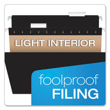 Colored Hanging Folders, Letter Size, 1-5-cut Tab, Black, 25-box